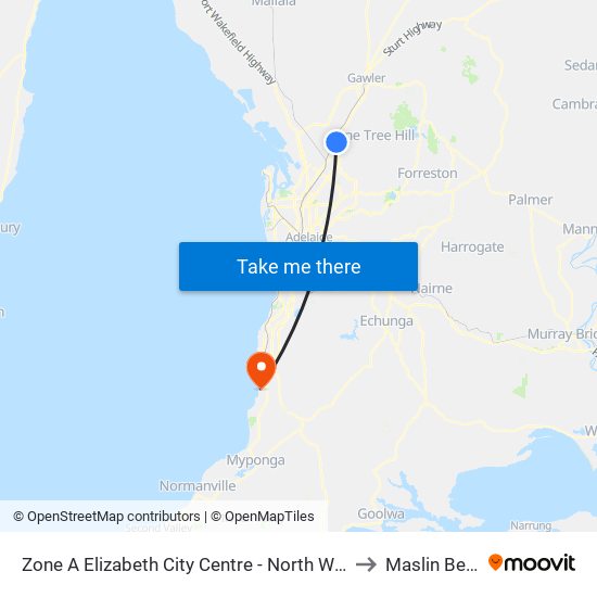 Zone A Elizabeth City Centre - North West side to Maslin Beach map