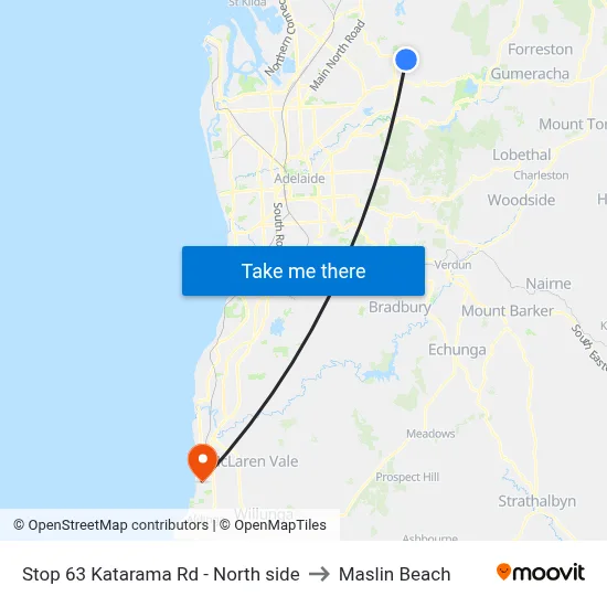 Stop 63 Katarama Rd - North side to Maslin Beach map