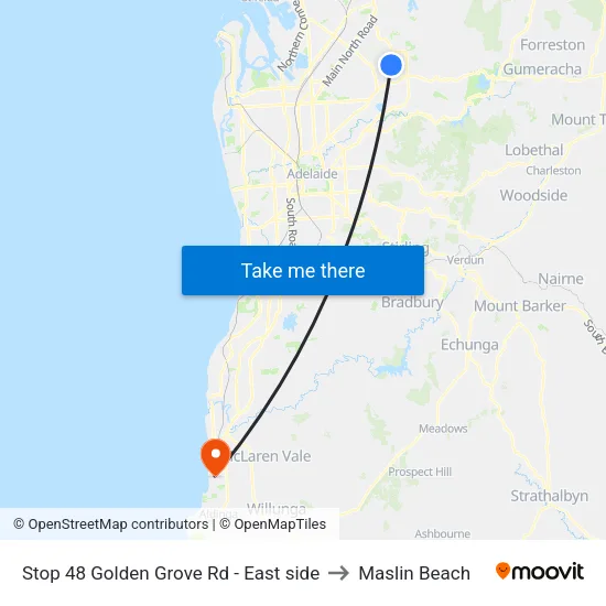 Stop 48 Golden Grove Rd - East side to Maslin Beach map