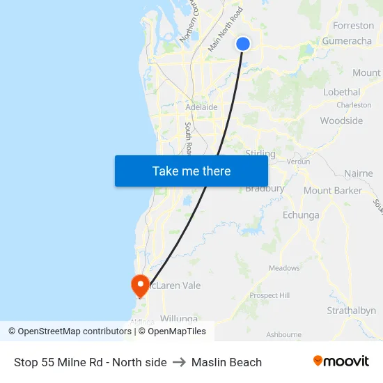 Stop 55 Milne Rd - North side to Maslin Beach map