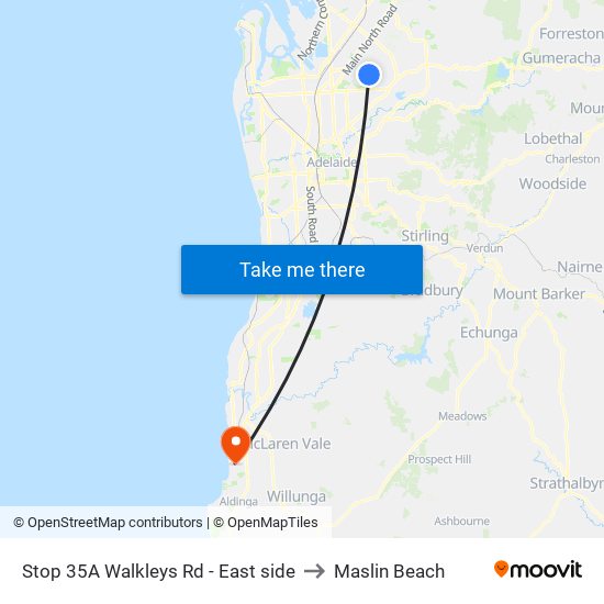 Stop 35A Walkleys Rd - East side to Maslin Beach map