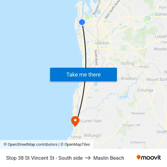 Stop 38 St Vincent St - South side to Maslin Beach map
