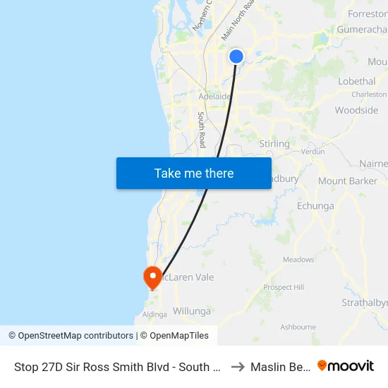 Stop 27D Sir Ross Smith Blvd - South East side to Maslin Beach map