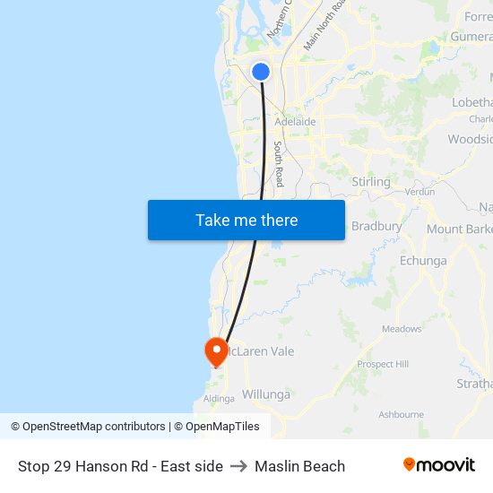 Stop 29 Hanson Rd - East side to Maslin Beach map