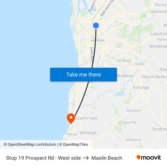 Stop 19 Prospect Rd - West side to Maslin Beach map