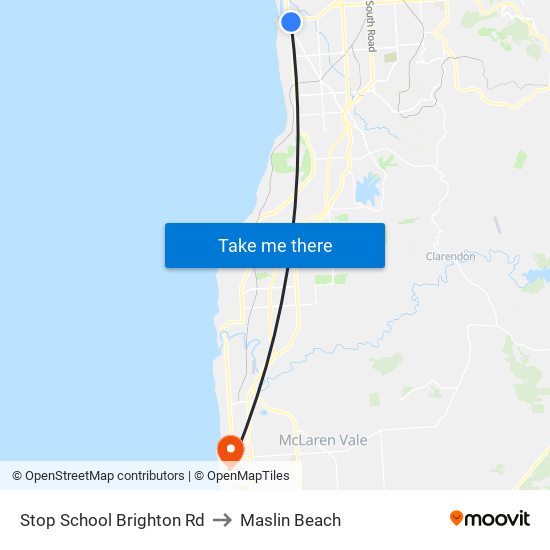 Stop School Brighton Rd to Maslin Beach map