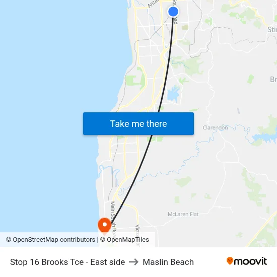 Stop 16 Brooks Tce - East side to Maslin Beach map