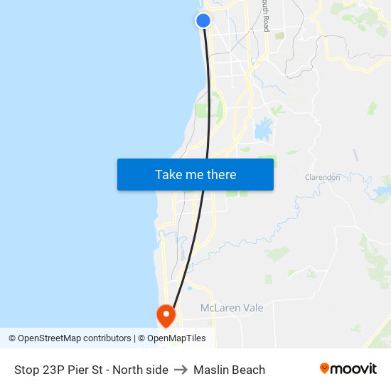 Stop 23P Pier St - North side to Maslin Beach map