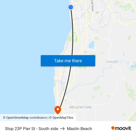 Stop 23P Pier St - South side to Maslin Beach map