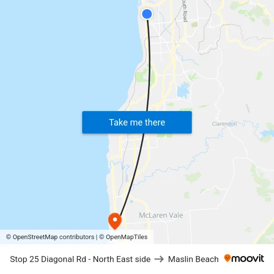 Stop 25 Diagonal Rd - North East side to Maslin Beach map