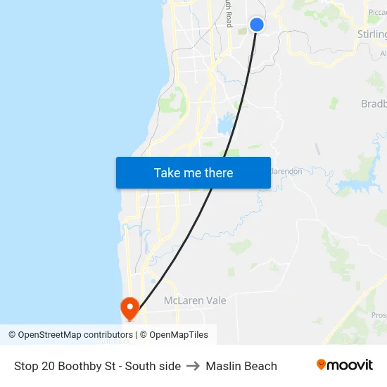 Stop 20 Boothby St - South side to Maslin Beach map