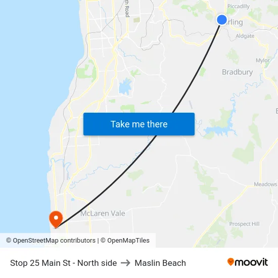 Stop 25 Main St - North side to Maslin Beach map