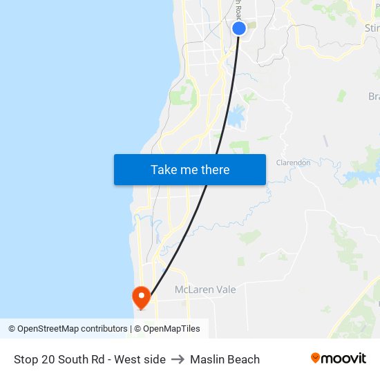 Stop 20 South Rd - West side to Maslin Beach map