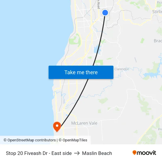 Stop 20 Fiveash Dr - East side to Maslin Beach map