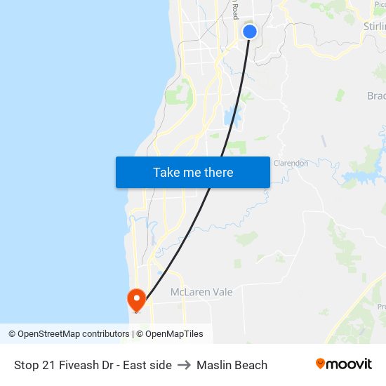 Stop 21 Fiveash Dr - East side to Maslin Beach map