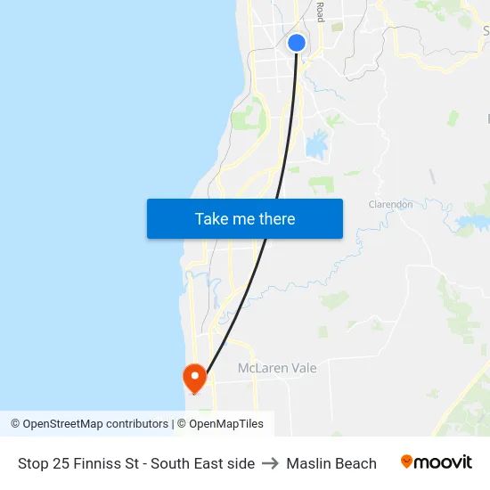 Stop 25 Finniss St - South East side to Maslin Beach map