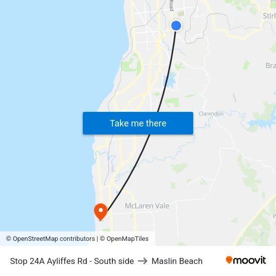 Stop 24A Ayliffes Rd - South side to Maslin Beach map