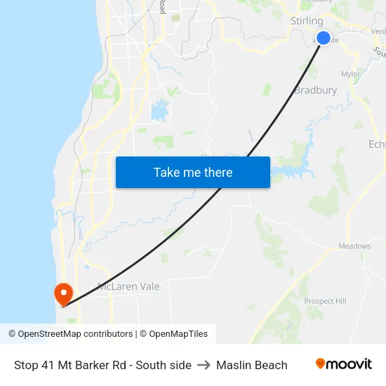 Stop 41 Mt Barker Rd - South side to Maslin Beach map