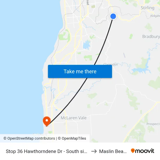 Stop 36 Hawthorndene Dr - South side to Maslin Beach map