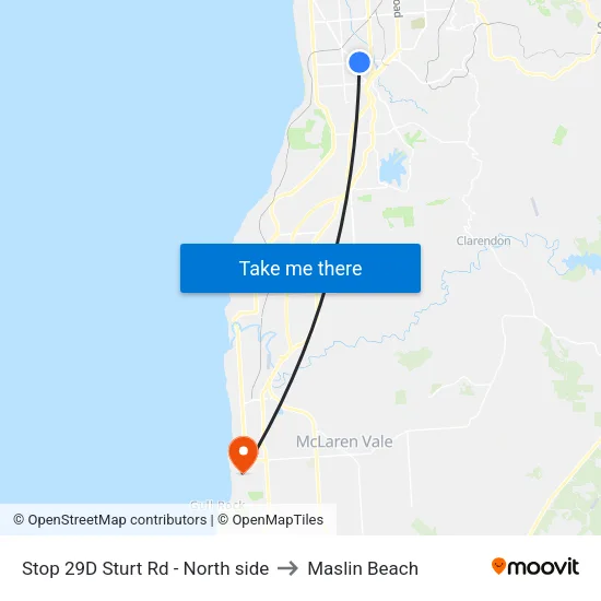 Stop 29D Sturt Rd - North side to Maslin Beach map
