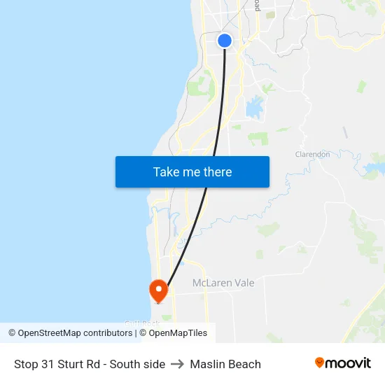 Stop 31 Sturt Rd - South side to Maslin Beach map