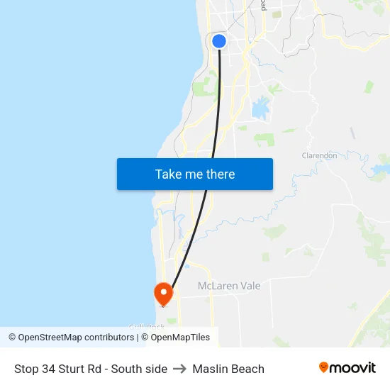 Stop 34 Sturt Rd - South side to Maslin Beach map