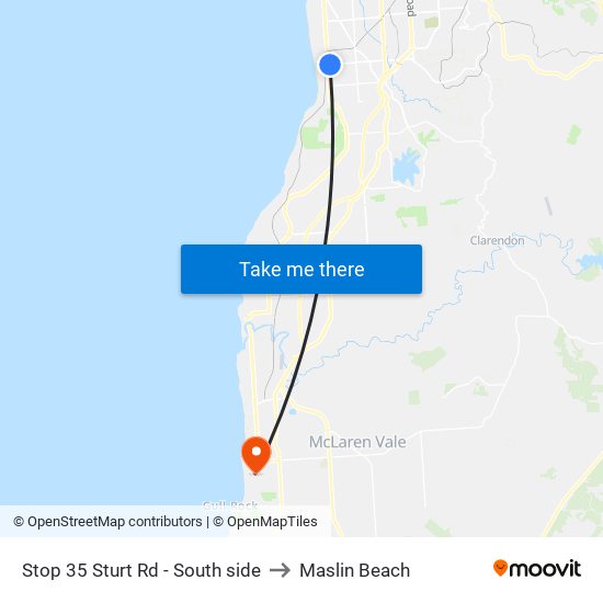 Stop 35 Sturt Rd - South side to Maslin Beach map