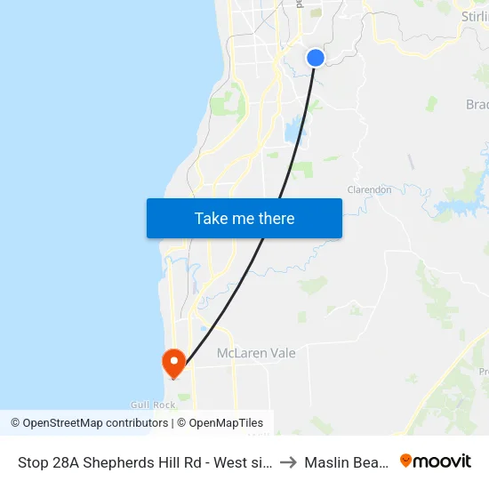Stop 28A Shepherds Hill Rd - West side to Maslin Beach map