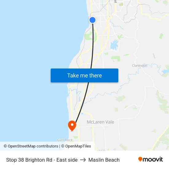 Stop 38 Brighton Rd - East side to Maslin Beach map