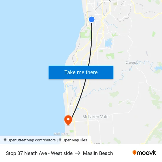 Stop 37 Neath Ave - West side to Maslin Beach map