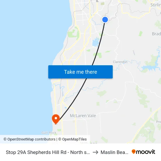 Stop 29A Shepherds Hill Rd - North side to Maslin Beach map
