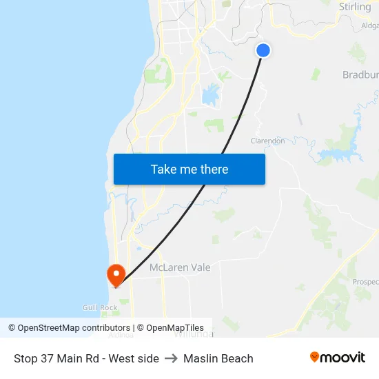 Stop 37 Main Rd - West side to Maslin Beach map