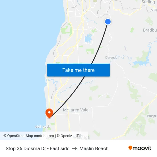 Stop 36 Diosma Dr - East side to Maslin Beach map
