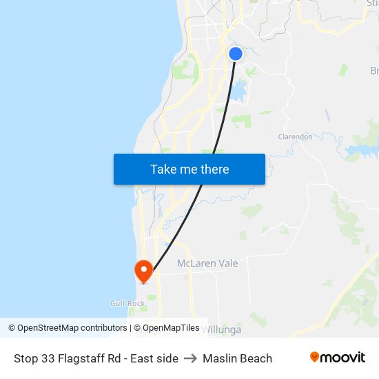 Stop 33 Flagstaff Rd - East side to Maslin Beach map