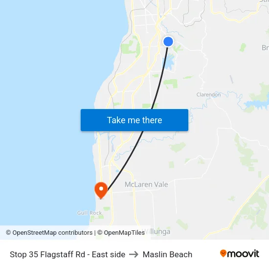 Stop 35 Flagstaff Rd - East side to Maslin Beach map