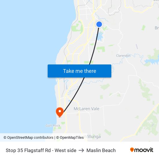 Stop 35 Flagstaff Rd - West side to Maslin Beach map