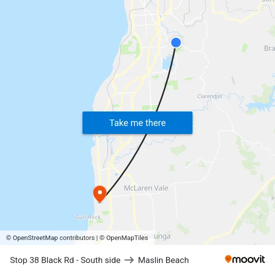 Stop 38 Black Rd - South side to Maslin Beach map