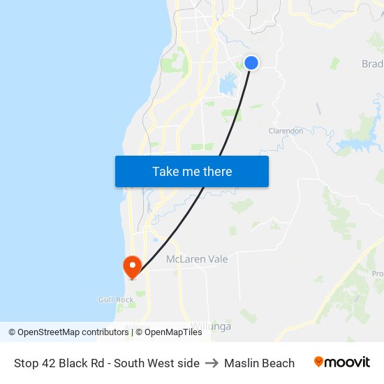 Stop 42 Black Rd - South West side to Maslin Beach map