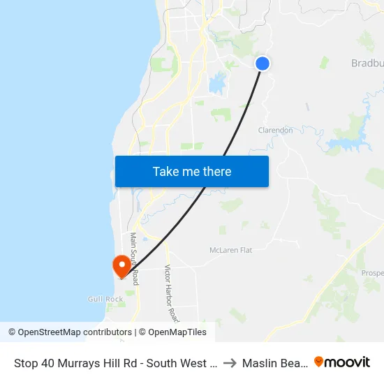 Stop 40 Murrays Hill Rd - South West side to Maslin Beach map