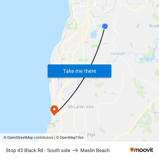 Stop 43 Black Rd - South side to Maslin Beach map