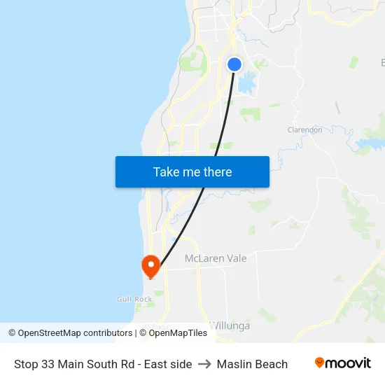 Stop 33 Main South Rd - East side to Maslin Beach map