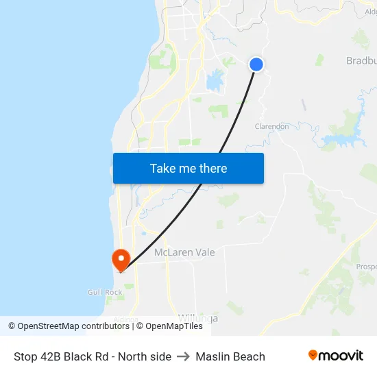 Stop 42B Black Rd - North side to Maslin Beach map