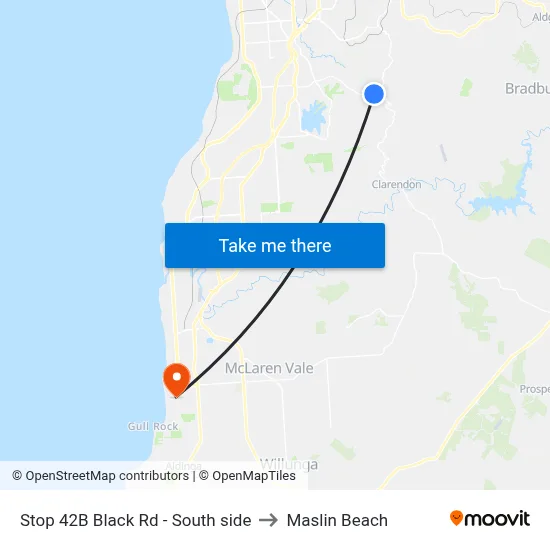 Stop 42B Black Rd - South side to Maslin Beach map