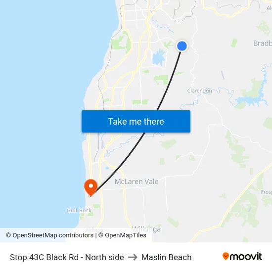 Stop 43C Black Rd - North side to Maslin Beach map