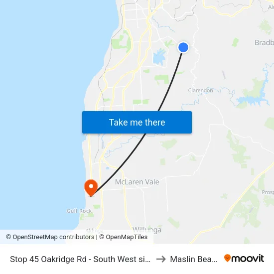 Stop 45 Oakridge Rd - South West side to Maslin Beach map