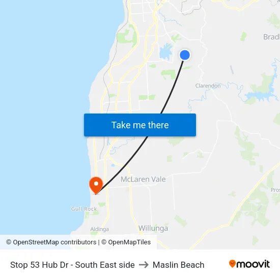 Stop 53 Hub Dr - South East side to Maslin Beach map