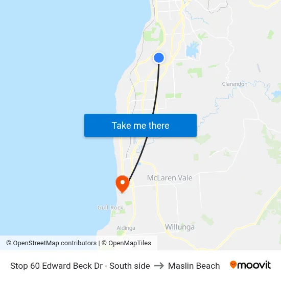 Stop 60 Edward Beck Dr - South side to Maslin Beach map