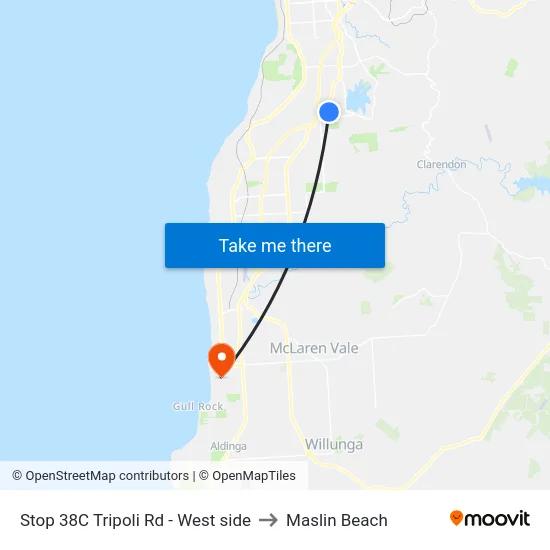 Stop 38C Tripoli Rd - West side to Maslin Beach map