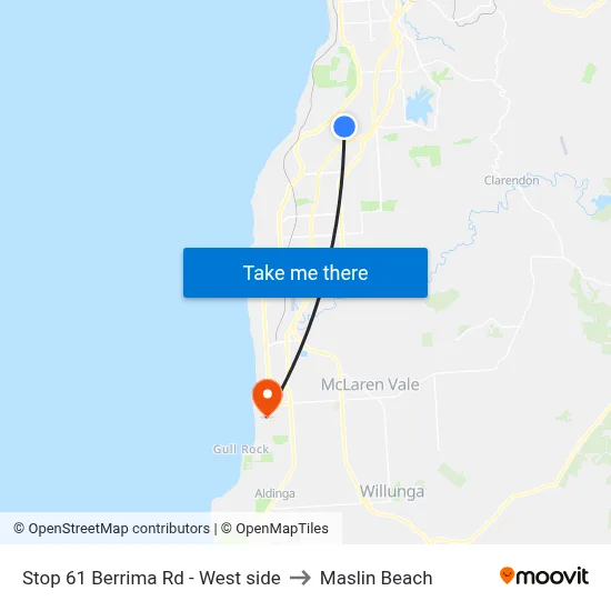 Stop 61 Berrima Rd - West side to Maslin Beach map