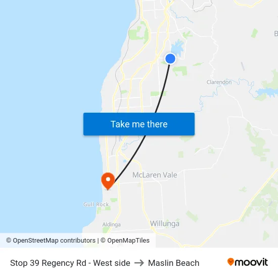 Stop 39 Regency Rd - West side to Maslin Beach map